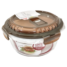 LOCK&LOCK OVEN GLASS 透氣耐熱玻璃保鮮盒 LLC861BRW 590ML, 1個