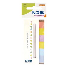 N次貼 指示型標籤紙 可再貼標籤 糖果色標籤 索引標籤 文件分類標籤, 1080張, 6本, 45 x 15mm