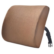 記憶棉護腰靠枕 麻材質, 33 x 32 x 10cm, 咖啡