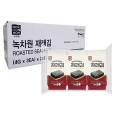 NOKCHAWON 綠茶園 原味海苔片, 12g, 24包