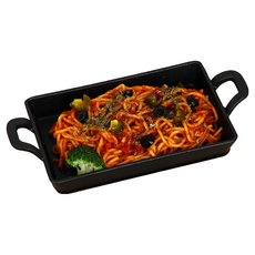 PRELUDE IH電磁爐通用 方形鑄鐵平底鍋 附木製底座, 1組, 黑色