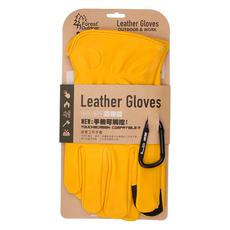 Forest Outdoor 群森戶外 可觸控加厚皮革工作手套, 黃色, 1雙