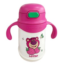 BEDDYBEAR 杯具熊 中透不鏽鋼保溫學飲杯, 貪吃草莓熊, 400ml, 1個