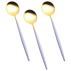 邸家本舖 歐風餐具 茶勺 304不鏽鋼, 紫金, 3支