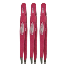 GREEN BELL 綠鐘 拔毛夾 圓頭/桃紅 日本製造, 3個