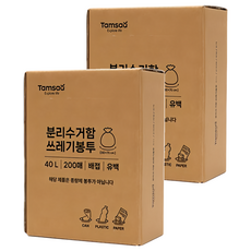 Tamsaa 立體垃圾袋 半透明 200個 40L 1盒, 2盒