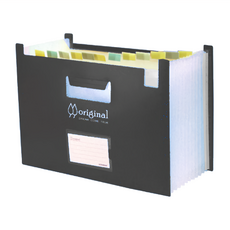 DaTaBanK 三田文具 A4 站立式12層風琴夾, 24.2*33.8*2cm, 附有名片袋, 黑色, 1個