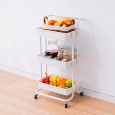 Lomani 把手卡扣式PP推車, 白色, 3層