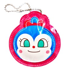 ANPANMAN 麵包超人 胖胖姓名吊牌 合成皮革 7x6.7cm, 1個, 藍色, 粉色