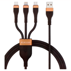 JELLiCO 杰力科 極度系列 三合一充電線, 120cm, 黑色, 1條