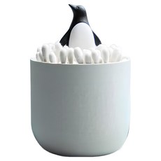 QUALy PENGUIN COTTON BUD HOLDER棉花棒罐 7 x 11.4cm 冰原企鵝, 1個
