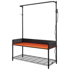 dayneeds 日需百備 全方位收納鞋凳衣帽架 兩色可選 置物架 收納架 吊衣架 鞋架, 烤漆黑 柚木