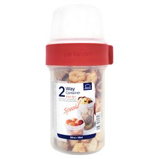 LocknLock 樂扣樂扣 2way元氣穀物樂活杯 330+150ml, Red, 1組