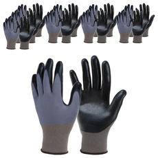 comet NBR 多用途工作安全手套, 10雙, 藍黑色