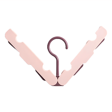 便攜摺疊衣架 5入, 多夾旅行衣架, 方形粉, 1組