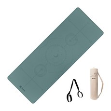 Tumaz 月熊 PU+NR天然橡膠瑜珈墊 183 x 68cm x 5mm 天然橡膠止滑瑜珈墊, 蒂芬妮, 1個