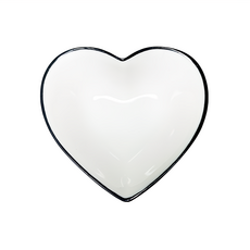 新食器丸線心型缽, 陶瓷材質安全無毒，心型設計增添用餐樂趣，小巧尺寸方便實用, 白色, 1入