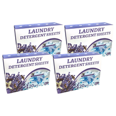 REQIR 酵素濃縮洗衣泡泡紙 薰衣草香, 無磷環保中性洗衣精 PH6.8, 120片/盒, 4盒