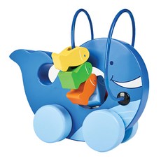 JoJo maman bebe 超優質/益智/積木/五感玩具_實木系列_鯨魚阿胖撥珠, 1入