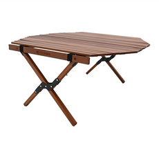 Lifecode 生活密碼 布朗尼蛋捲八角桌 櫸木實木 表面光滑 附提袋, 胡桃色