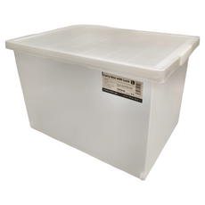 SHIMOYAMA PP磨砂透明整理箱 45L, 白色, 1個