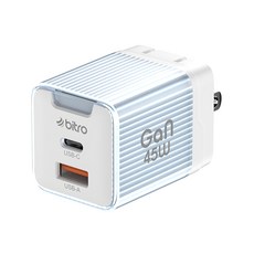 bitro GaN 45W 氮化鎵PD雙孔快速電源供應器 BG45AC 原廠保固, 寂靜藍, 1個
