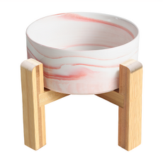 木架陶瓷碗 加高 大理石粉 寵物碗 陶瓷碗 木架碗 加高碗, 1組