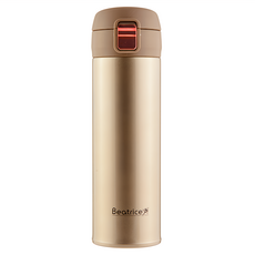 Beatrice 碧翠絲 超輕量316不鏽鋼彈跳保溫保冷杯, 香檳金, 480ml, 1個