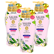 SALON STYLE 豐盈滋潤潤髮乳 500ml, 添加五種天然草本植物成分, 搭配摩洛哥堅果油保濕精華, 3瓶