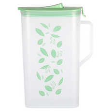 PEARL LIFE 珍珠金屬 冷水壺 18.5 x 8 x 25.5cm, 綠葉, 2L, 1個