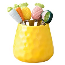 上手家居 陶瓷水果叉/甜點叉/蛋糕叉六件組, 1組, 蔬果