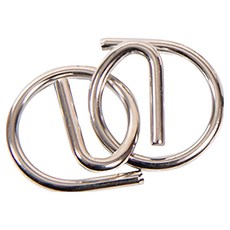 Moulin Roty 益智金屬環-雙子環, 挑戰腦力的經典智力遊戲, 銀色, 2個, 1入