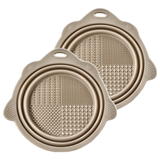 美得像專櫃 化妝刷清潔摺疊碗 14.5 x 14.2 x 2cm, 米色, 2個