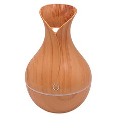 花瓶木紋香氛機 10x10x15CM 細霧噴霧 持久滋潤 靜音運作 簡便易用, 淺木色