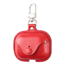 COZi AirPods Pro 1/2代 植鞣皮革保護套 義大利設計, 紅色, 1個