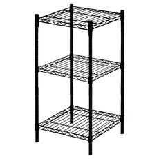 KI WISH 居家生活 輕型三層架 黑色 總體耐重 150KG 單層耐重50KG DIY免工具輕鬆裝 層板高度自由調整, 1個, 46 x 40 x 90cm