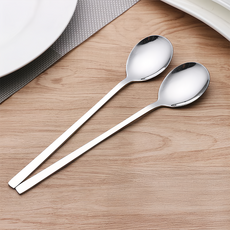 瑞典廚房 一體成型 304不鏽鋼韓式福字湯匙/餐勺/飯勺 21.6cm, 銀色, 2支