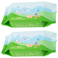 Tamsaa 寵物清潔濕紙巾套裝 2包 身體專用 無香, 80張