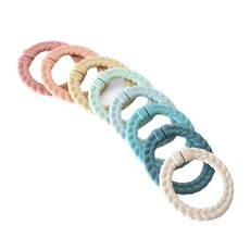 Itzy Ritzy 串串遊戲環, 8種不同顏色, 學習顏色認知, 可扣在嬰兒床、健力架或推車上, 可當防掉帶, 焦糖彩虹 Itzy Ritzy, 1組