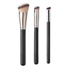 理享家 斜角粉底刷遮瑕刷組 - 專業美妝刷具套裝 打造無瑕精緻底妝, 170 + 270 + 370, 1組