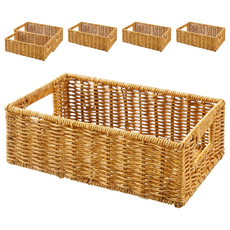 comet 藤編收納籃, 方形, 6個