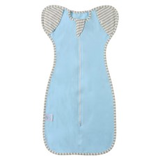 Kori Deer 可莉鹿 彈力棉質嬰兒蝴蝶型包巾-0-9個月開袖多尺寸 1入, L, 淺藍