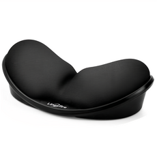 AHOYE 超舒適記憶棉滑鼠手腕支撐墊 人體工學波浪形設計 防滑底座, 黑色, 1個