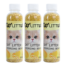 毛皇上 貓砂除臭珠 木屑款 檸檬, 110g, 3瓶