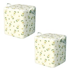 小麥購物 花朵棉被衣物收納袋 L179 180L 綠色花朵, 2個, 50 x 50 x 70cm