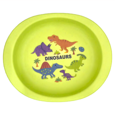 Skater 銀離子寬口塑膠盤 290ml, 1個, 綠恐龍