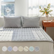yesbedding 韓國製 蓬鬆柔軟超細莫代爾水洗床墊, 灰色