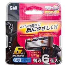 KAI 貝印 5刀刃刮鬍刀刀片 BSE-6KR5 33mm, 6個裝, 1組