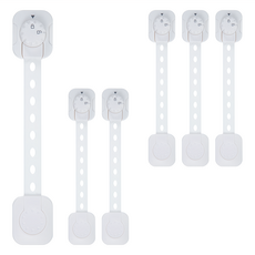 BUSYANGEL 扣帶型抽屜櫥櫃兒童安全鎖 白色, 6個