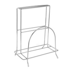 G+ 居家系列 304不鏽鋼 桌上型菜刀砧板收納架 三格大款, 銀色, 1個